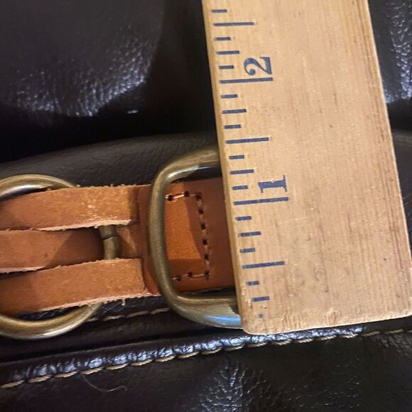Brown Leather Woven Belt Large - Picture 6 of 6